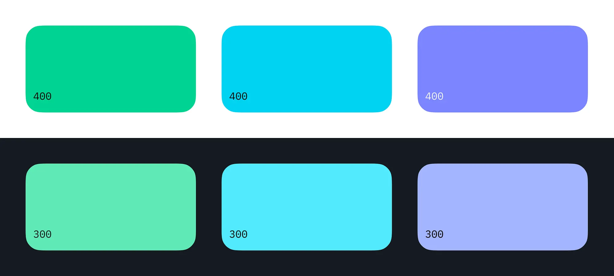 Choose slightly brighter or less saturated values for dark mode